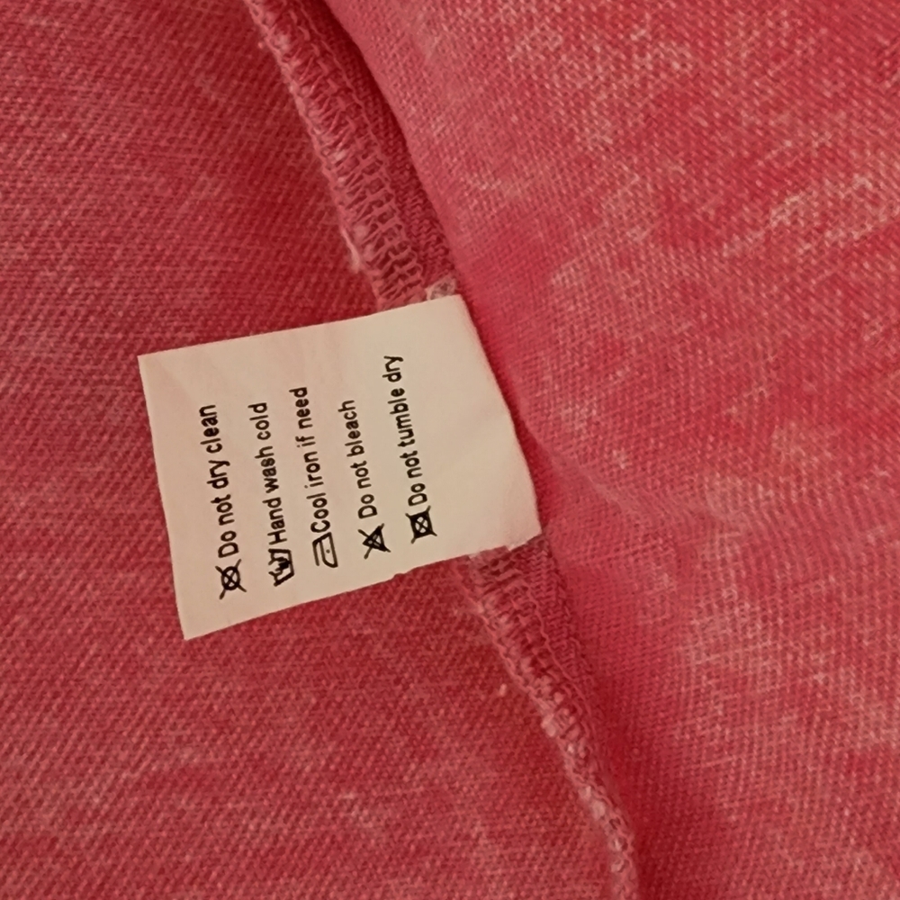 Pink Acid Wash Distressed Denim Shacket Star Cutout Frayed. Used Size M - Picture 8 of 11